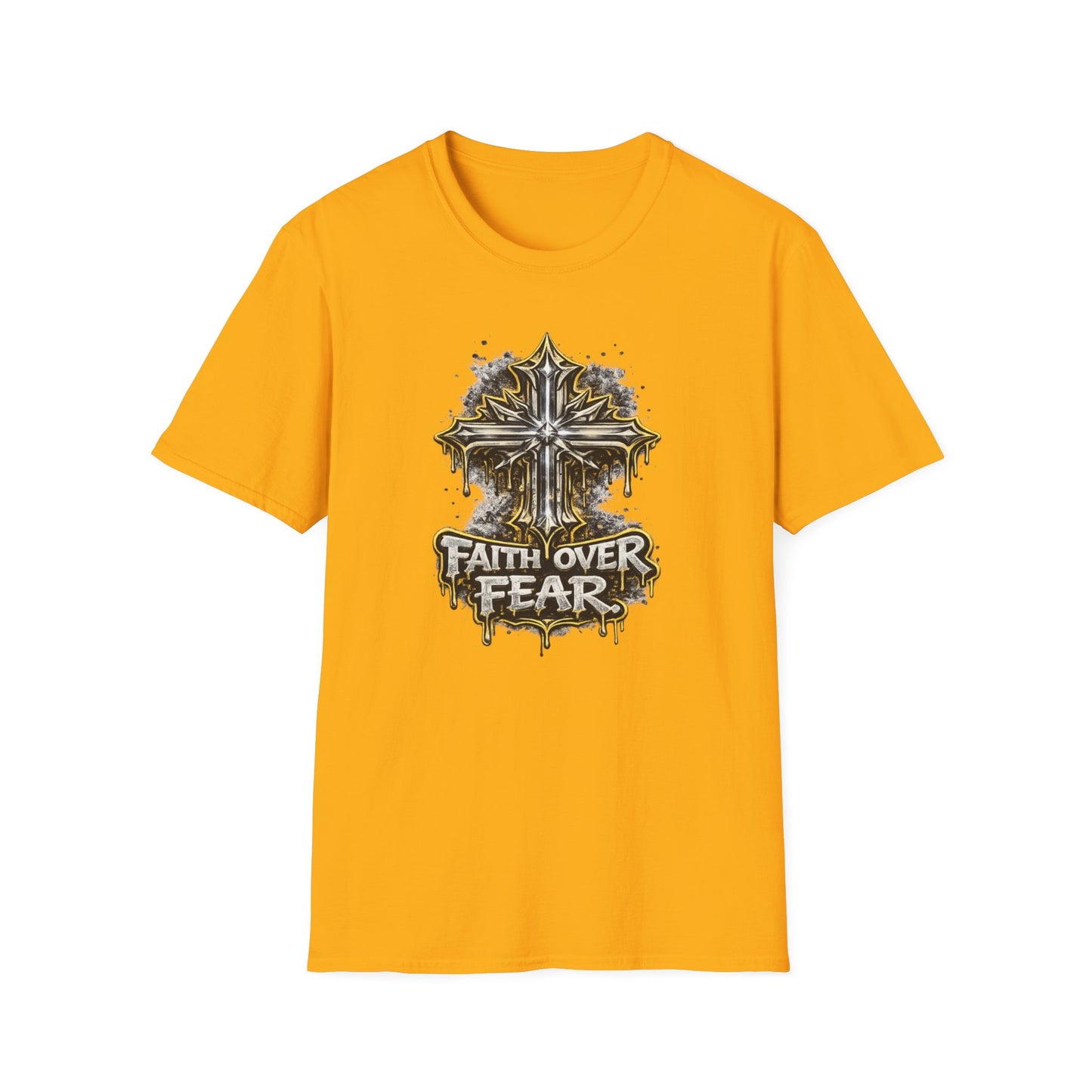 FAITH OVER FEAR-GRAPHIC CROSS - Unisex Soft Style T-Shirt