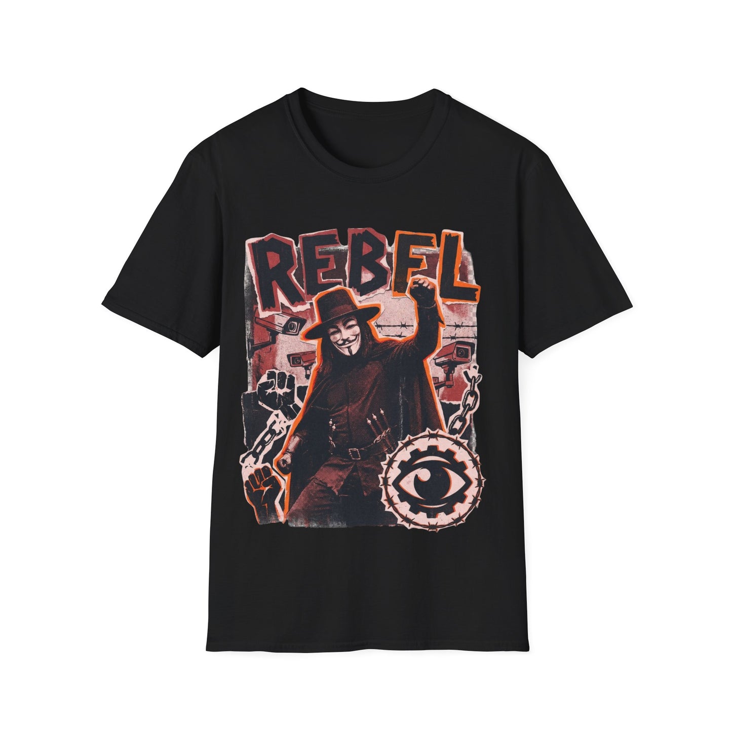REBEL - ((BIG PRINT)) - Unisex Softstyle T-Shirt