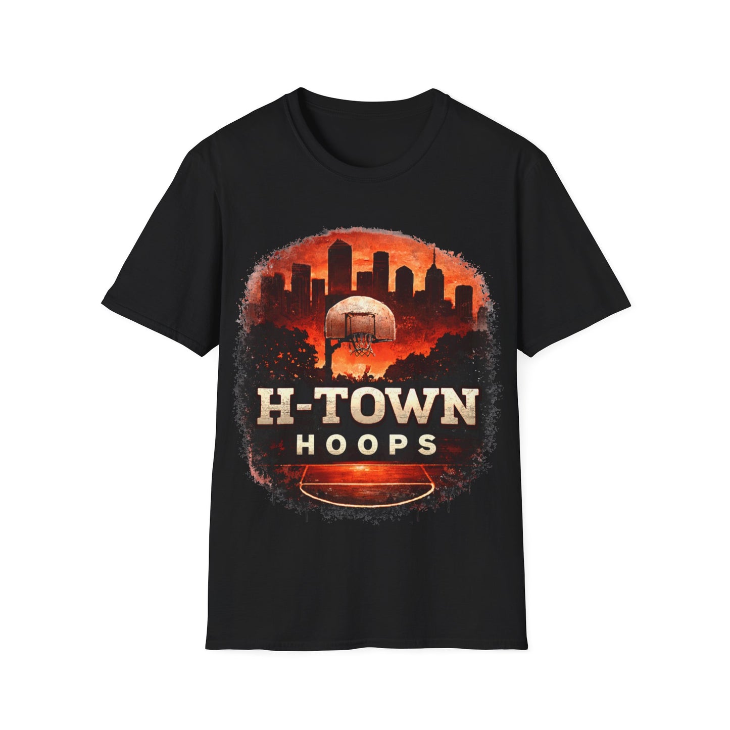 H-TOWN HOOPS - ((BIG PRINT)) -  Unisex Soft Style T-Shirt