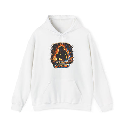 It's NOT over, until you give up — Fiery Graphic Hoodie | Bold Streetwear Unisex Pull-Over