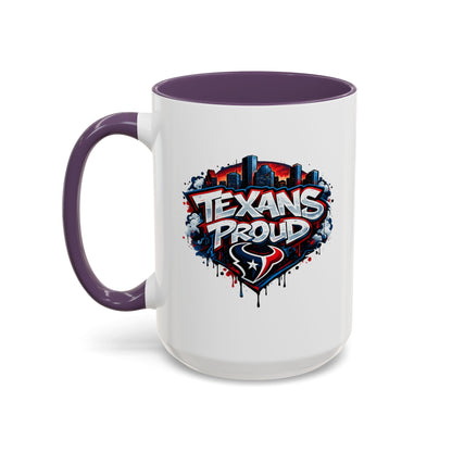 TEXANS PROUD - Accent Coffee Mug (11, 15oz)