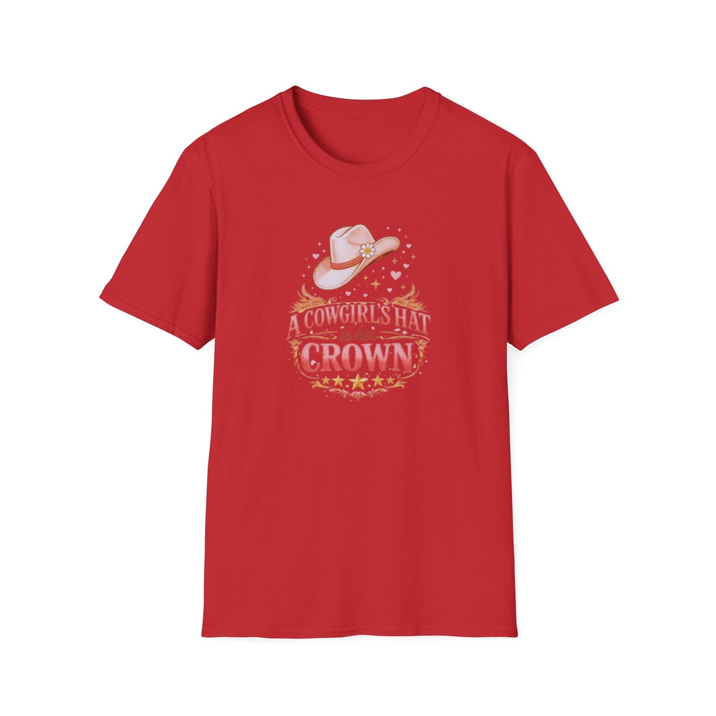 A COWGIRL'S HAT IS HER CROWN - Unisex Soft Style T-Shirt