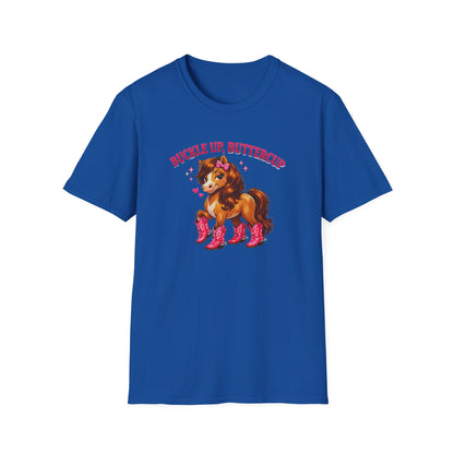 BUCKLE UP BUTTER CUP - Unisex Soft Style T-Shirt