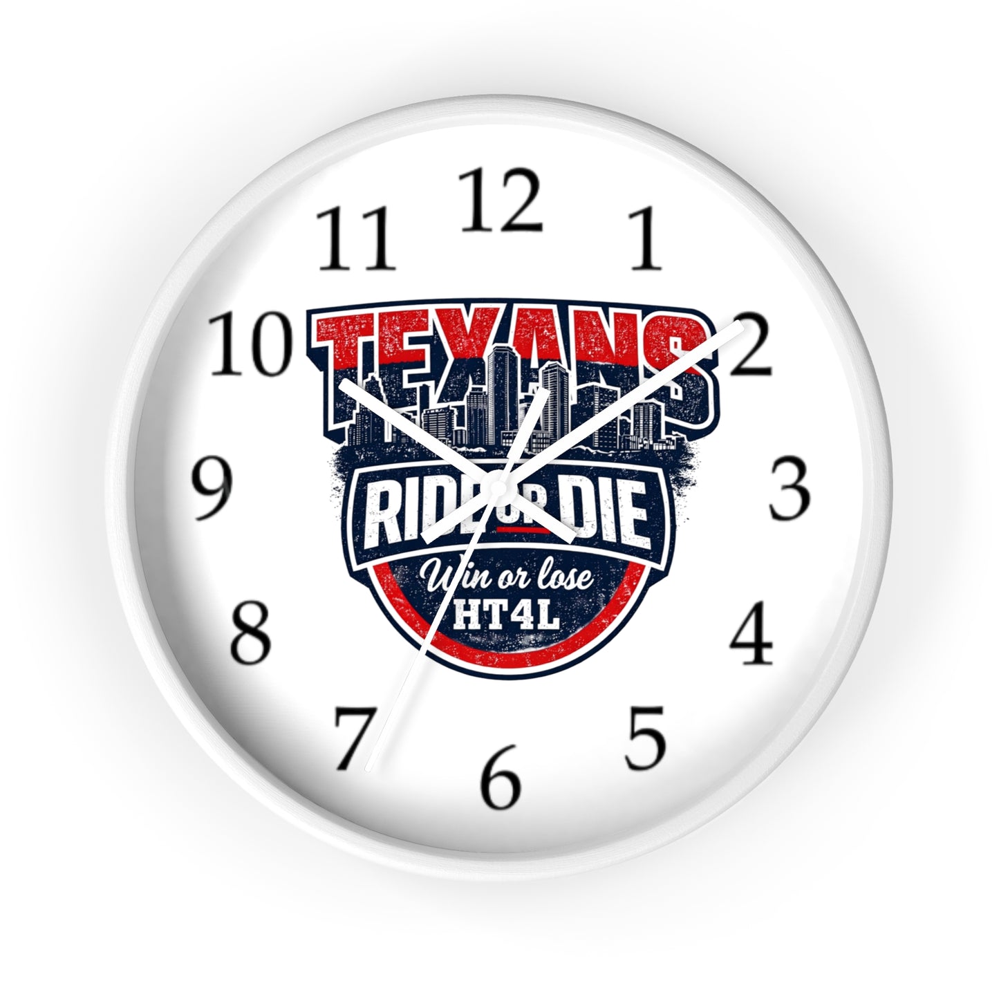 Texans Ride or Die Wall Clock | Houston Texans Fan Home Decor