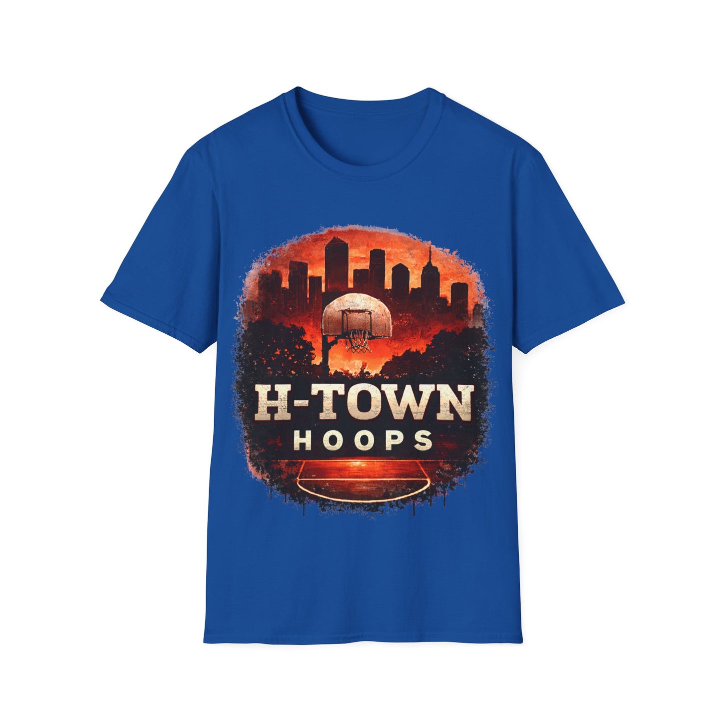 H-TOWN HOOPS - ((BIG PRINT)) -  Unisex Soft Style T-Shirt