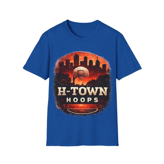 H-TOWN HOOPS - ((BIG PRINT)) -  Unisex Soft Style T-Shirt