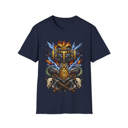 VIKING MJOLNIR SHIELD - ((BIG PRINT)) Unisex Soft Style T-shirt