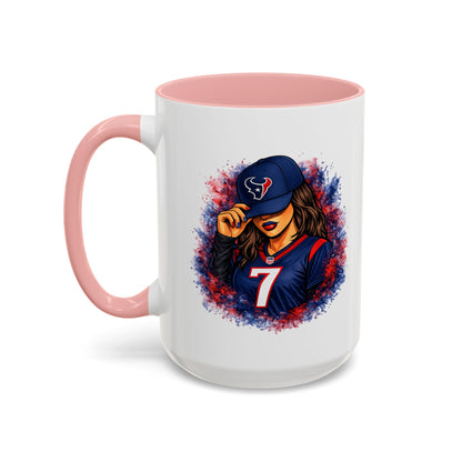TEXANS GIRL REPPIN - Accent Coffee Mug (11, 15oz)