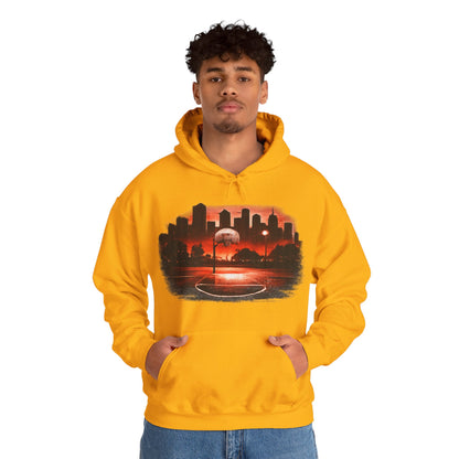 Street B-Ball Court Hoodie | Urban Basketball Graphic Unisex Pull-Over