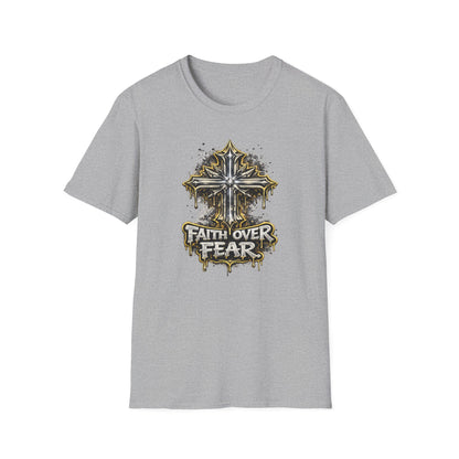 FAITH OVER FEAR-GRAPHIC CROSS - Unisex Soft Style T-Shirt