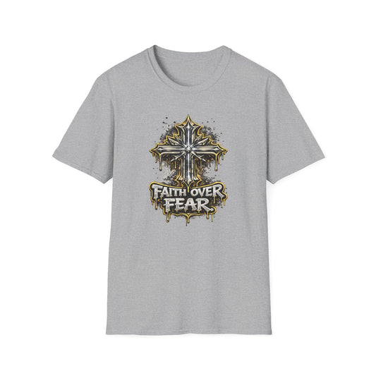 FAITH OVER FEAR-GRAPHIC CROSS - Unisex Soft Style T-Shirt