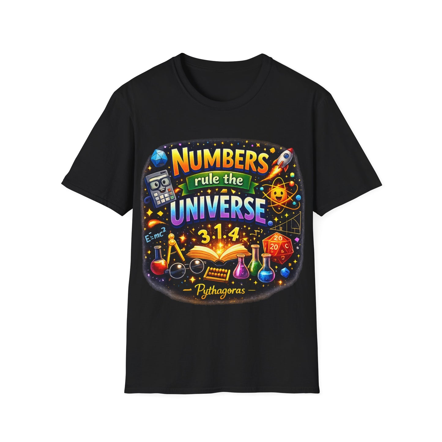 NUMBERS RULE THE UNIVERSE - ((BIG PRINT)) - Unisex Soft Style T-Shirt
