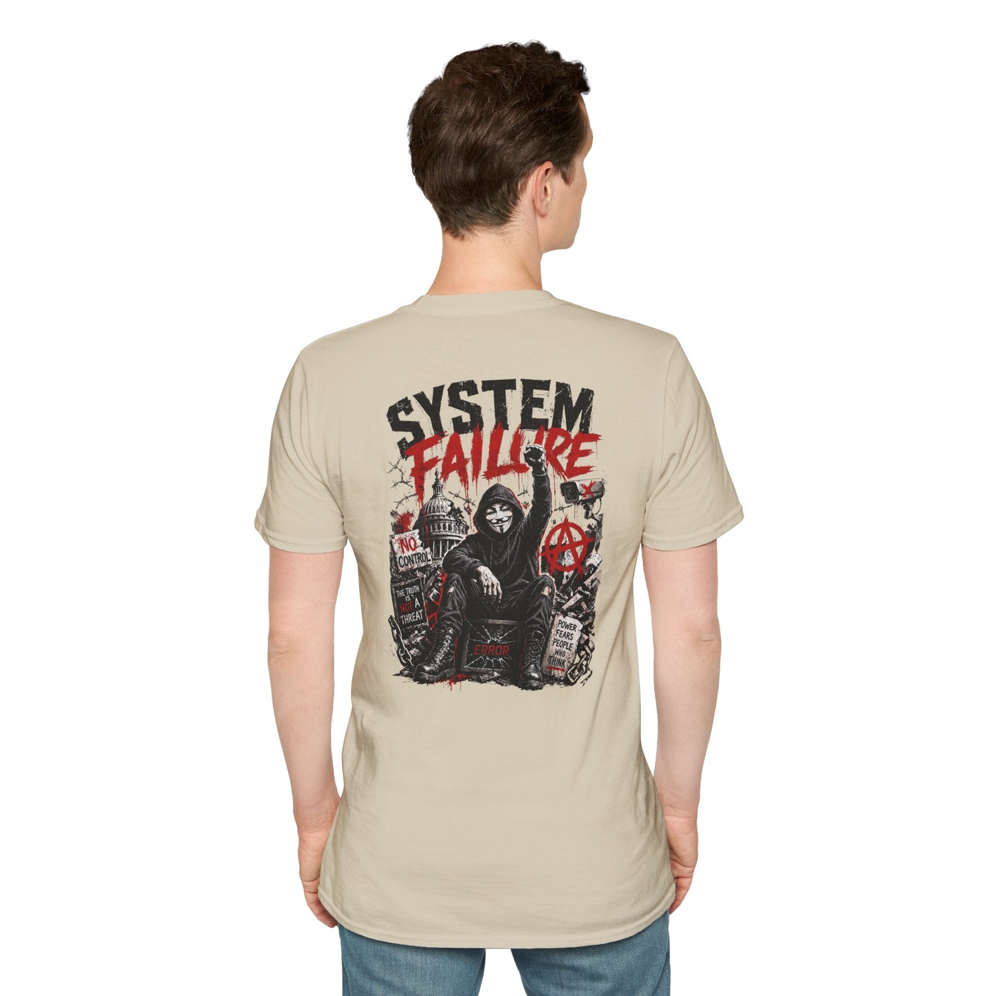 SYSTEM FAILURE - (Front/Back Print) - Unisex Soft Style T-Shirt