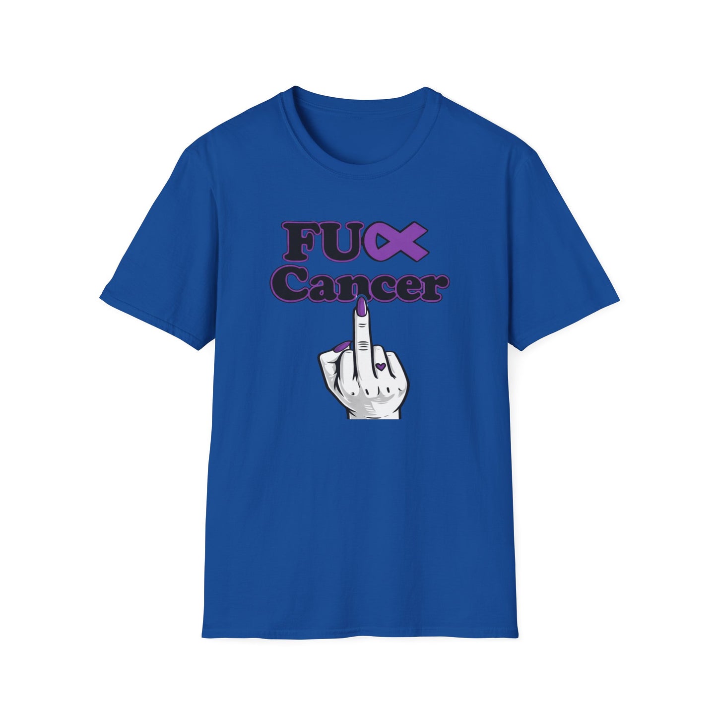 F CANCER - PURPLE RIBBON - Unisex Soft Style T-Shirt
