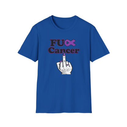 F CANCER - PURPLE RIBBON - Unisex Soft Style T-Shirt