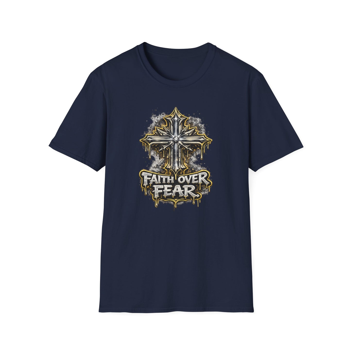 FAITH OVER FEAR-GRAPHIC CROSS - Unisex Soft Style T-Shirt