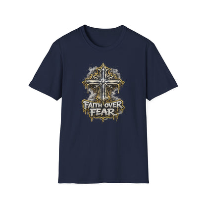 FAITH OVER FEAR-GRAPHIC CROSS - Unisex Soft Style T-Shirt