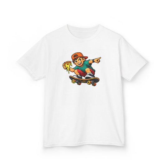 SKATEBOARD PIZZA BOY - Kid's Cotton Tee