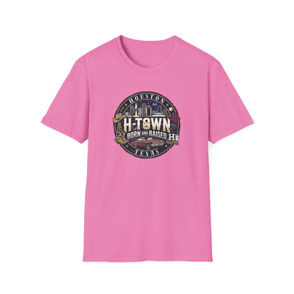 HOUSTON TEXAS-BORN AND RAISED - Unisex Soft Style T-Shirt