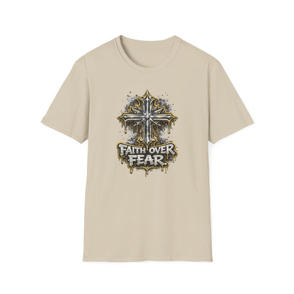 FAITH OVER FEAR-GRAPHIC CROSS - Unisex Soft Style T-Shirt