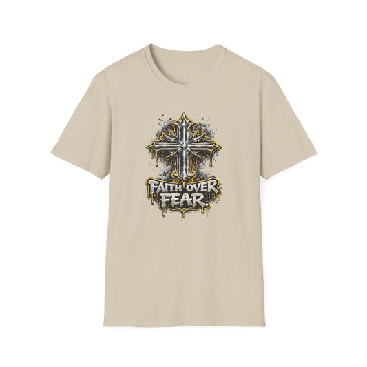 FAITH OVER FEAR-GRAPHIC CROSS - Unisex Soft Style T-Shirt