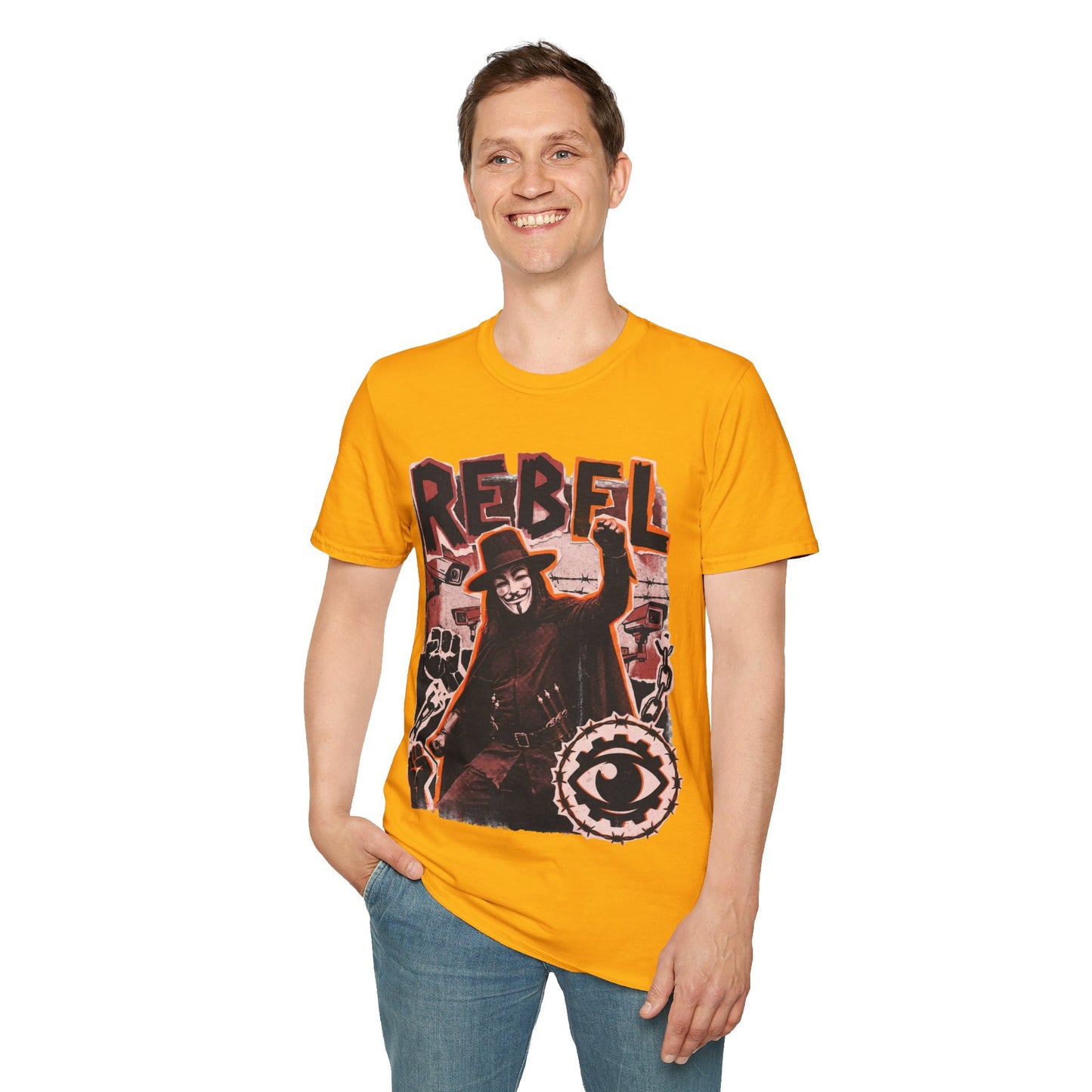 REBEL - ((BIG PRINT)) - Unisex Softstyle T-Shirt
