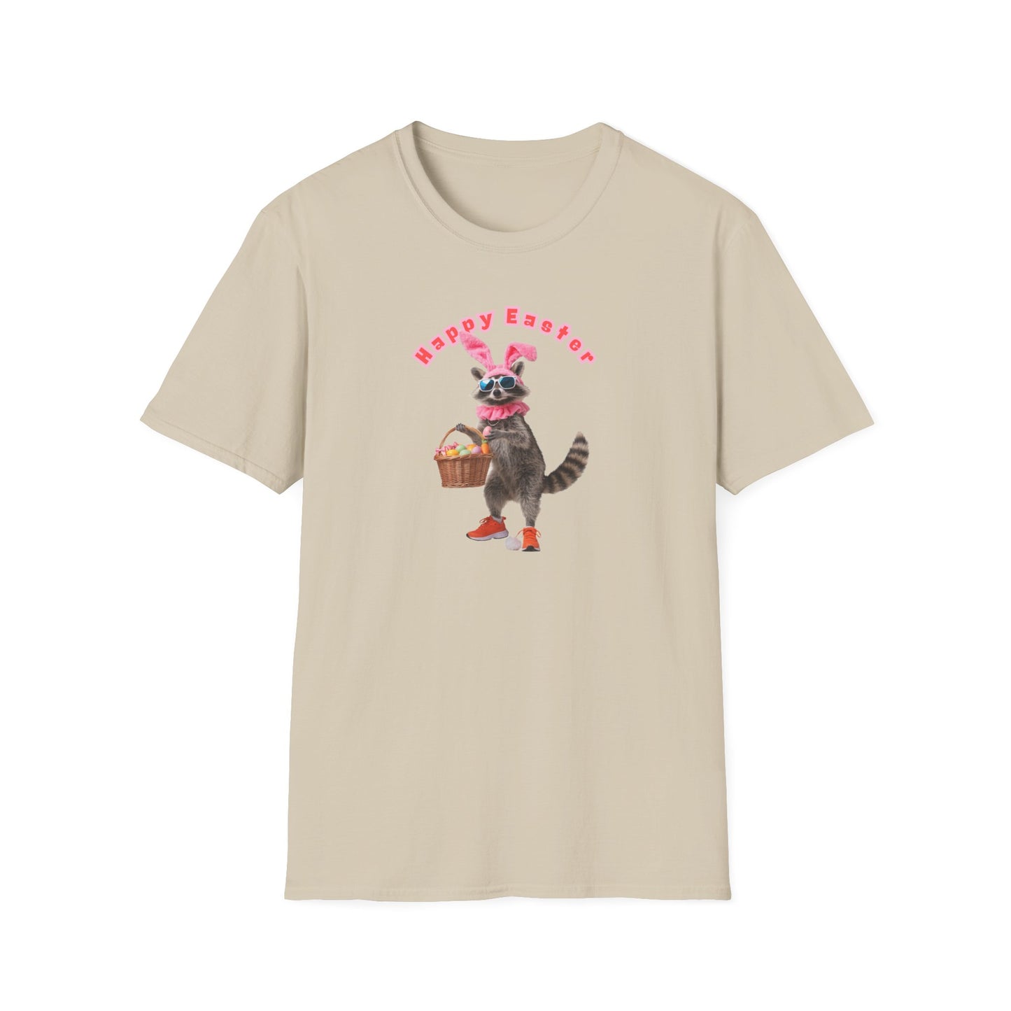 HAPPY EASTER - FUNNY RACCOON - Unisex Soft Style T-Shirt