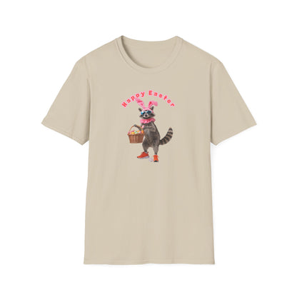 HAPPY EASTER - FUNNY RACCOON - Unisex Soft Style T-Shirt