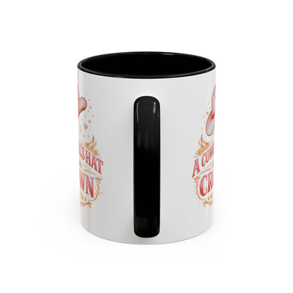 A COWGIRL'S HAT IS HER CROWN - Accent Coffee Mug (11, 15oz)