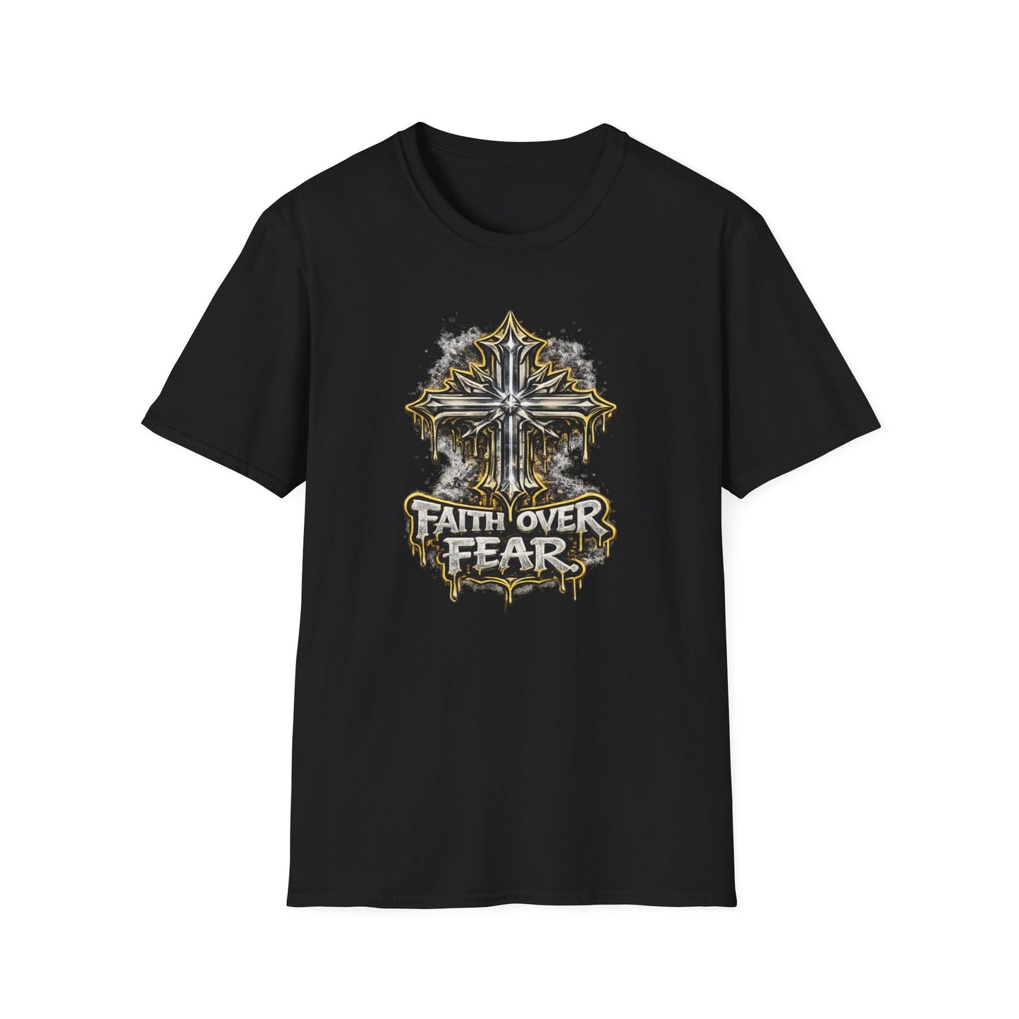 FAITH OVER FEAR-GRAPHIC CROSS - Unisex Soft Style T-Shirt
