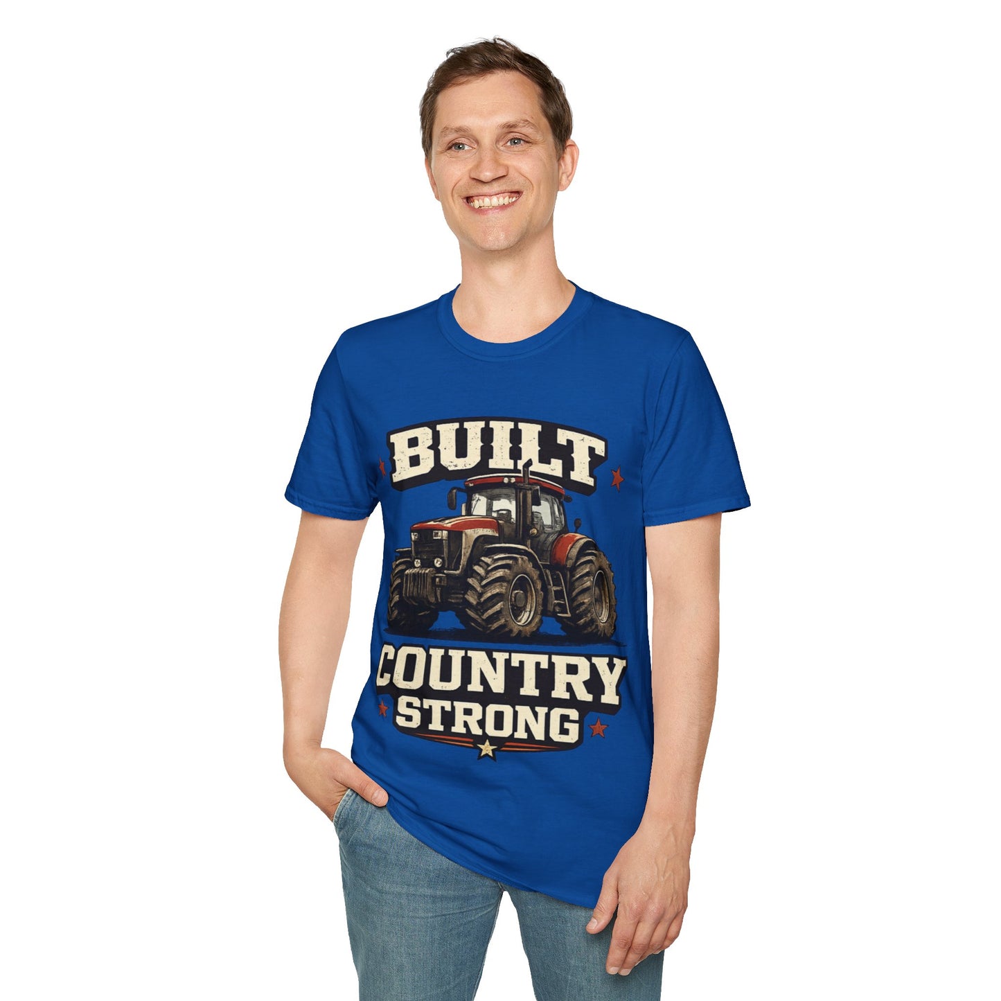 BUILT COUNTRY STRONG - ((BIG PRINT)) - Unisex Soft Style T-Shirt