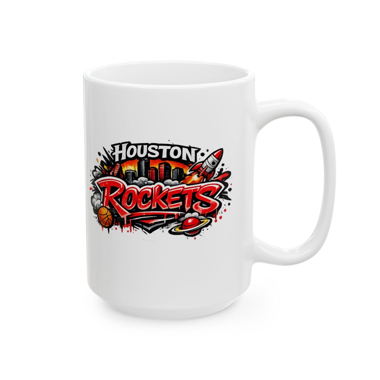 HOUSTON ROCKETS - GRAFFITI ART - Ceramic Mug, (11oz, 15oz)