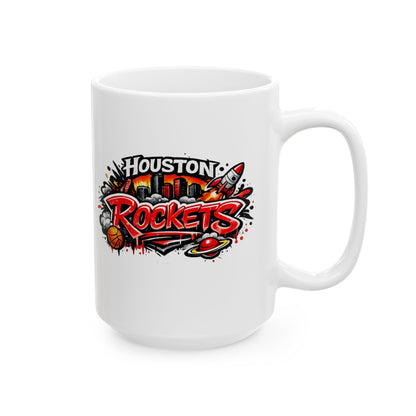 HOUSTON ROCKETS - GRAFFITI ART - Ceramic Mug, (11oz, 15oz)