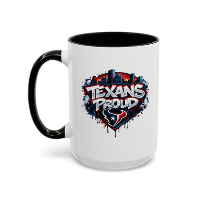TEXANS PROUD - Accent Coffee Mug (11, 15oz)