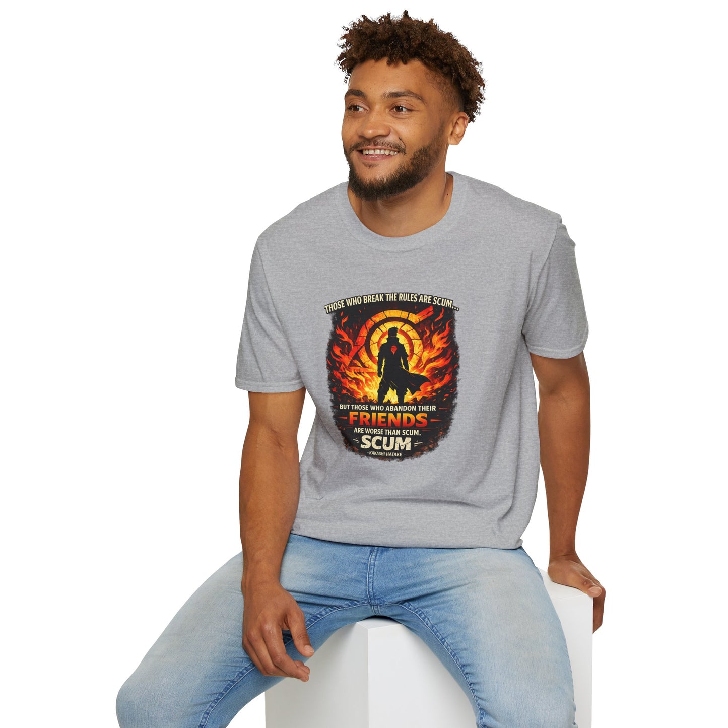 THOSE WHO BREAK THE RULES ARE SCUM - KAKASHI - Unisex Soft Style T-Shirt