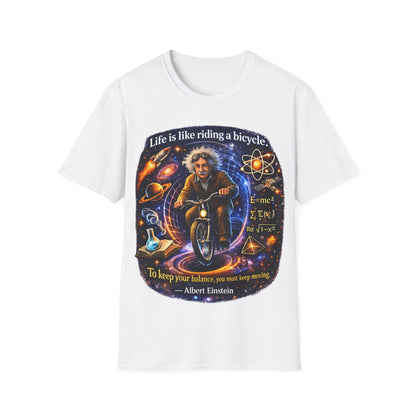 LIFE IS LIKING RIDING A BICYCLE - ((BIG PRINT)) - Unisex Soft Style T-Shirt