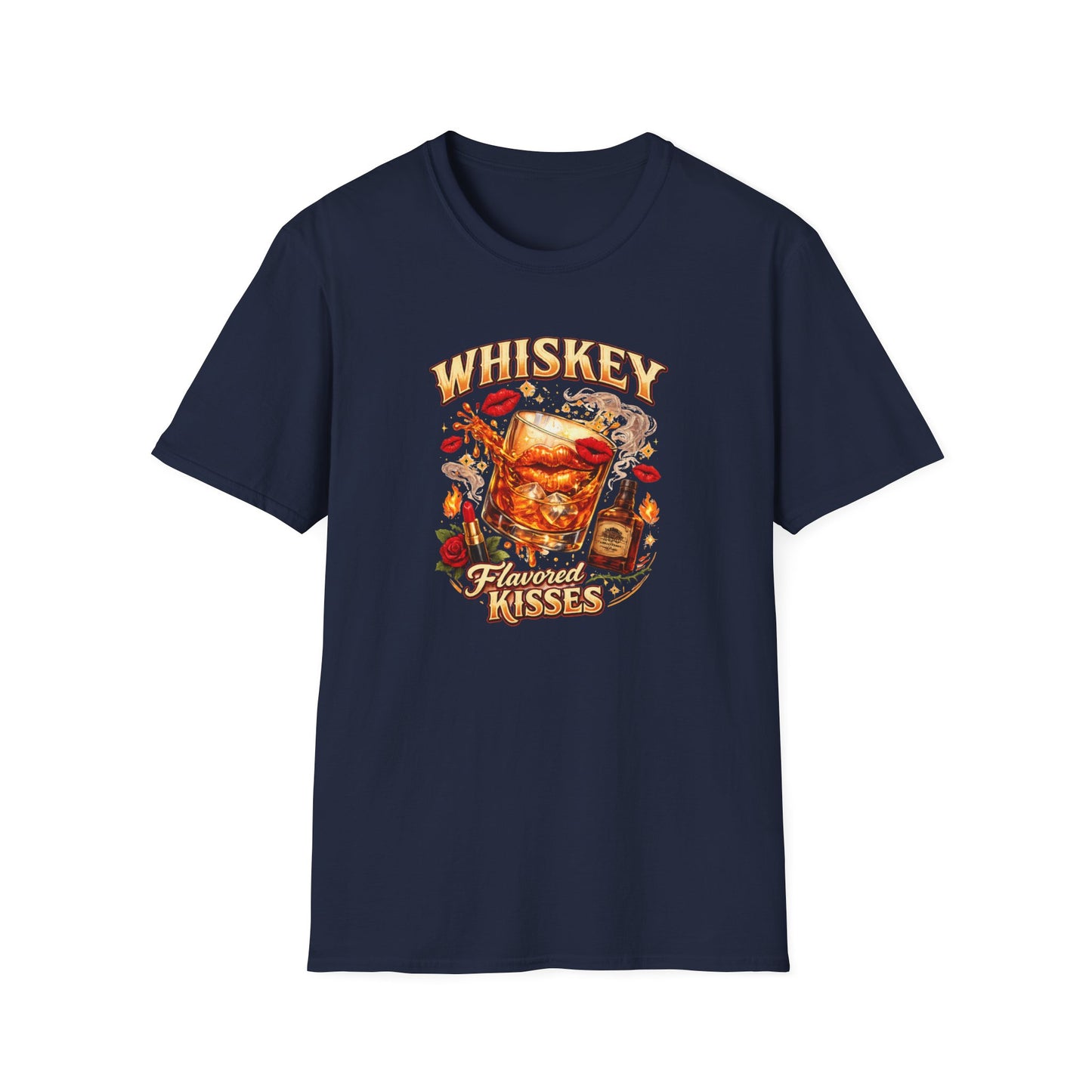 WHISKEY FLAVORED KISSES - Unisex Soft Style T-Shirt