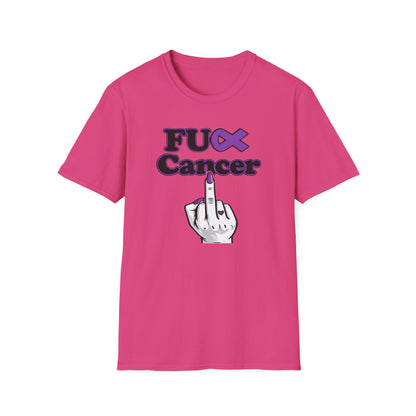 F CANCER - PURPLE RIBBON - Unisex Soft Style T-Shirt