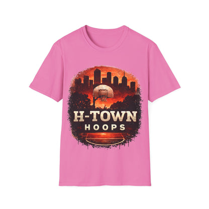 H-TOWN HOOPS - ((BIG PRINT)) -  Unisex Soft Style T-Shirt