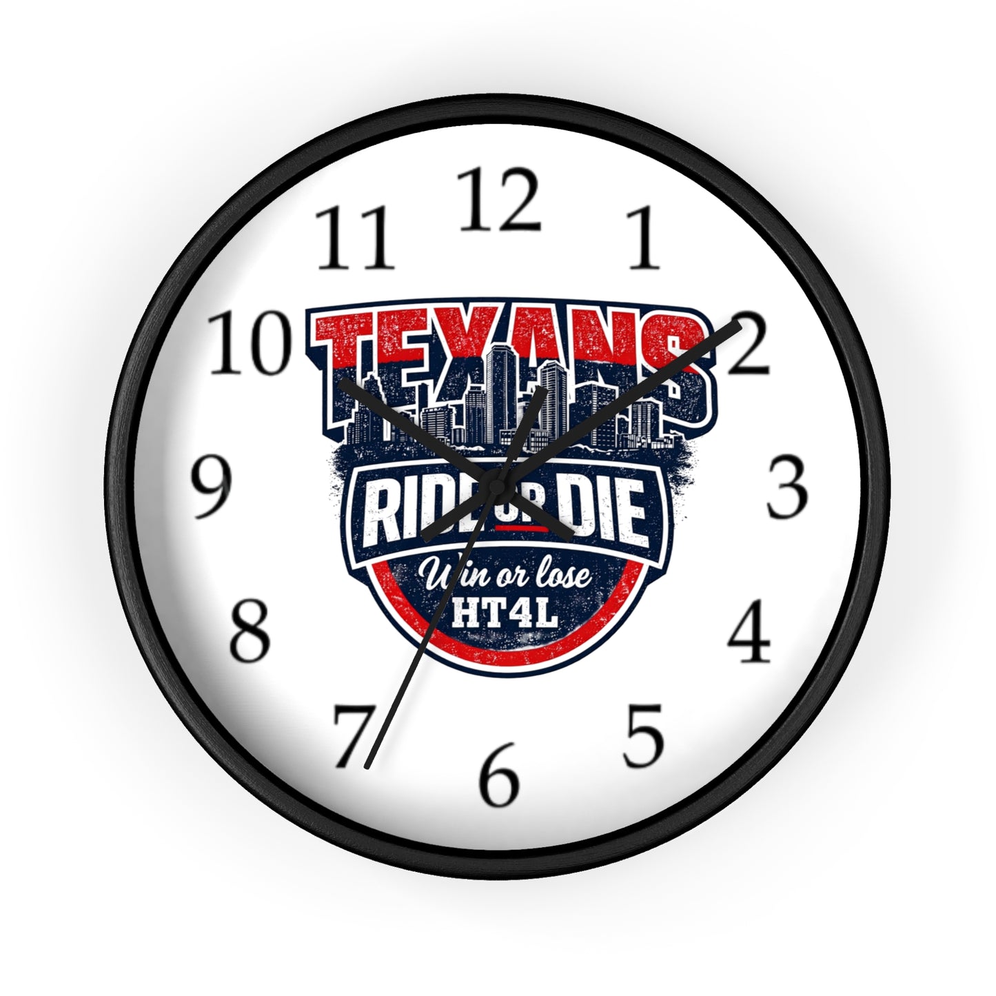 Texans Ride or Die Wall Clock | Houston Texans Fan Home Decor