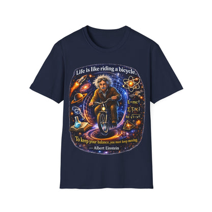 LIFE IS LIKING RIDING A BICYCLE - ((BIG PRINT)) - Unisex Soft Style T-Shirt