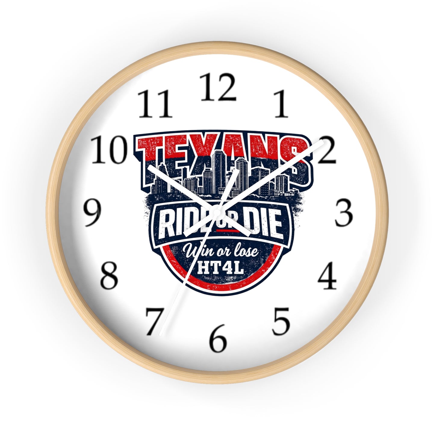 Texans Ride or Die Wall Clock | Houston Texans Fan Home Decor