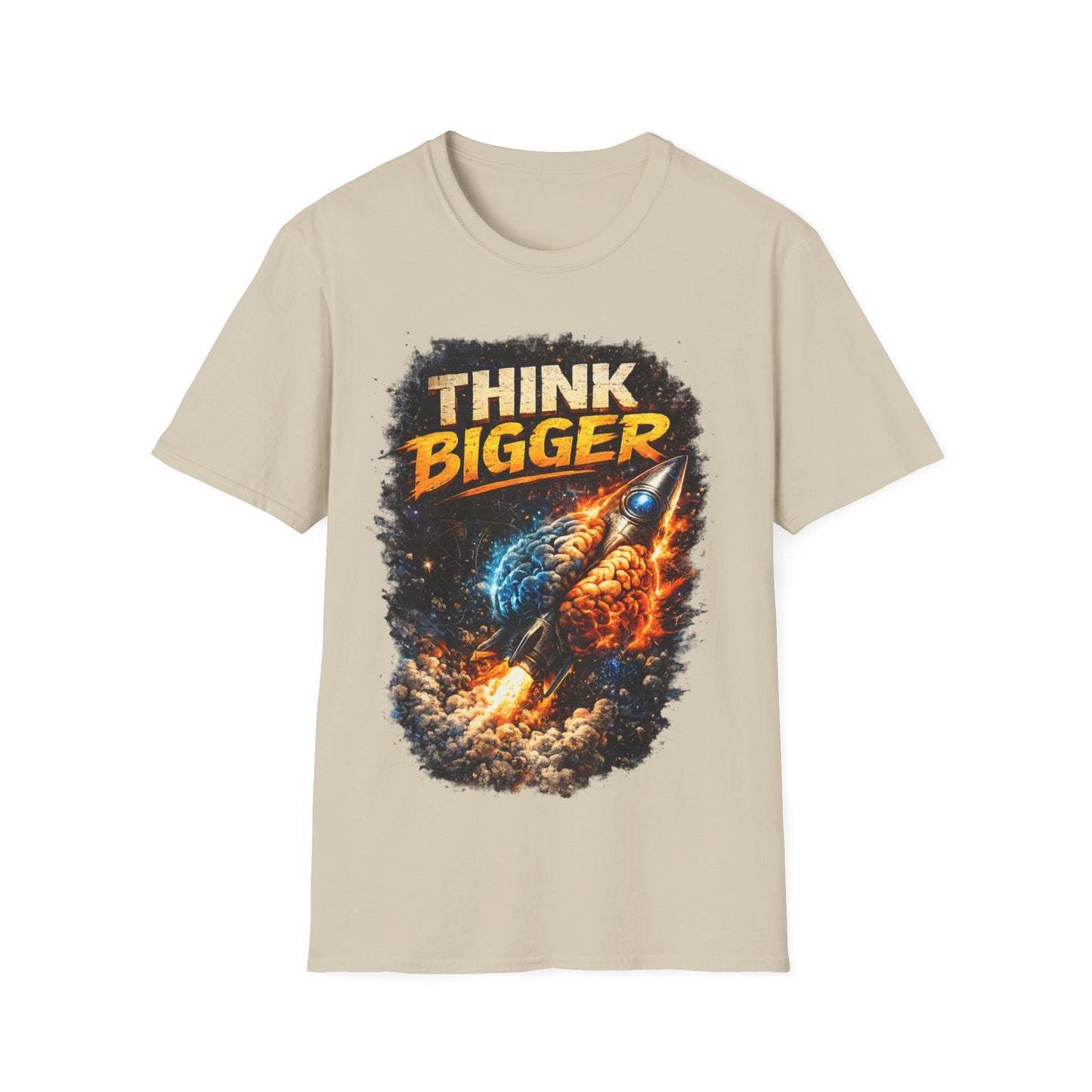 THINK BIGGER - ((BIG PRINT)) UNISEX SOFT STYLE T-SHIRT