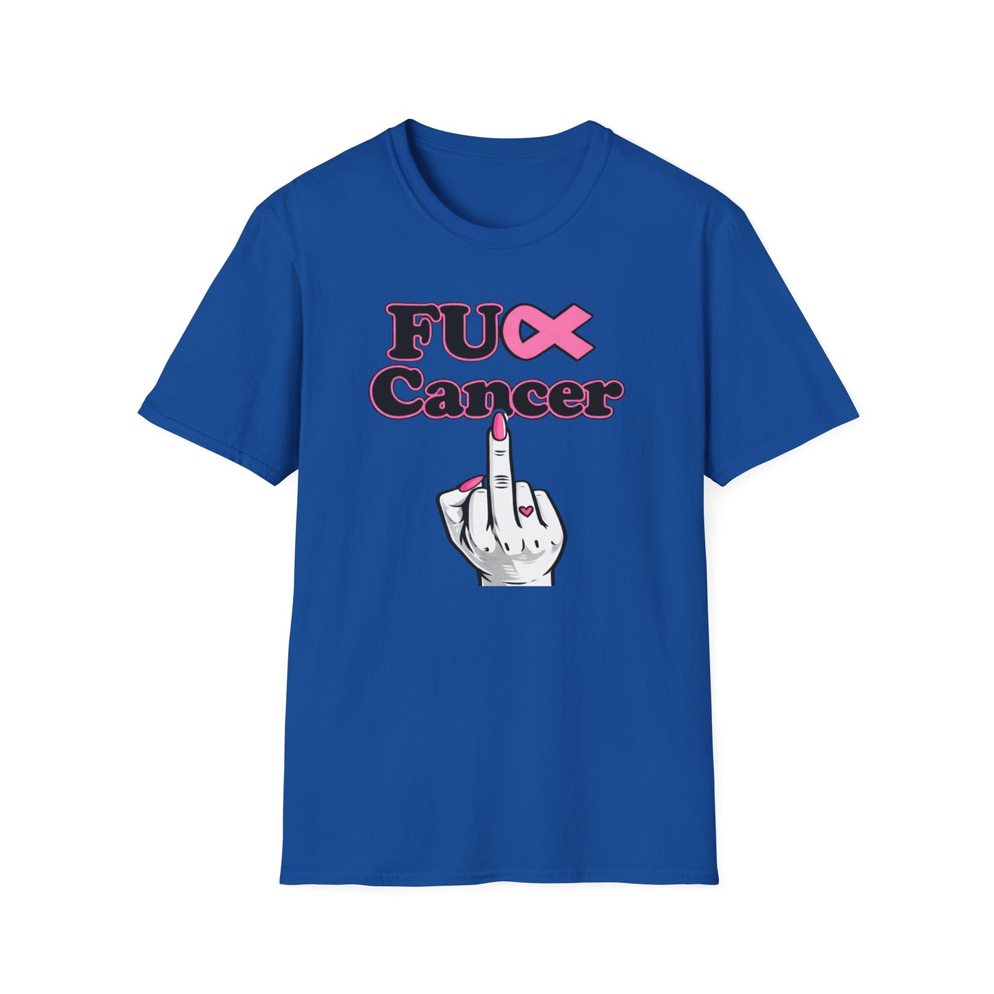 F CANCER - PINK RIBBON - Unisex Soft Style T-Shirt