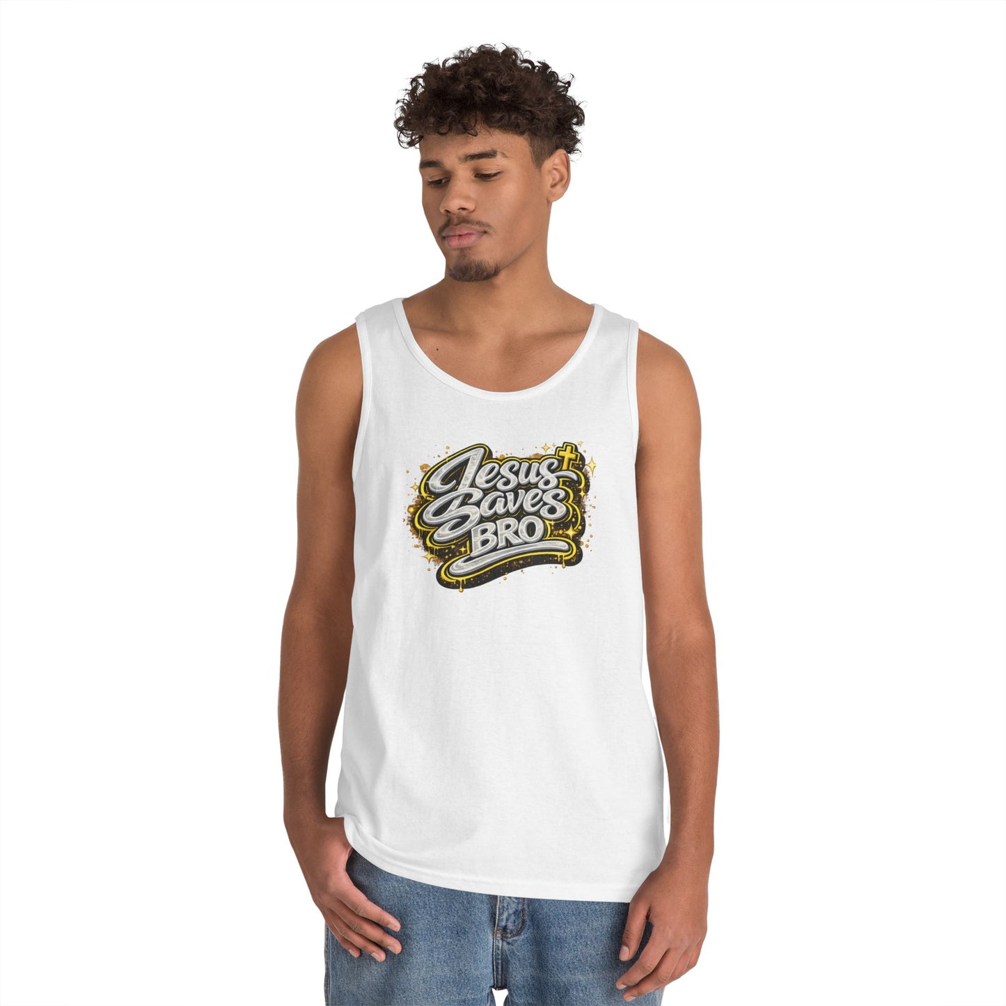 JESUS SAVES BRO - Men's Cotton Tank Top