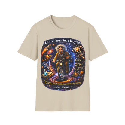 LIFE IS LIKING RIDING A BICYCLE - ((BIG PRINT)) - Unisex Soft Style T-Shirt