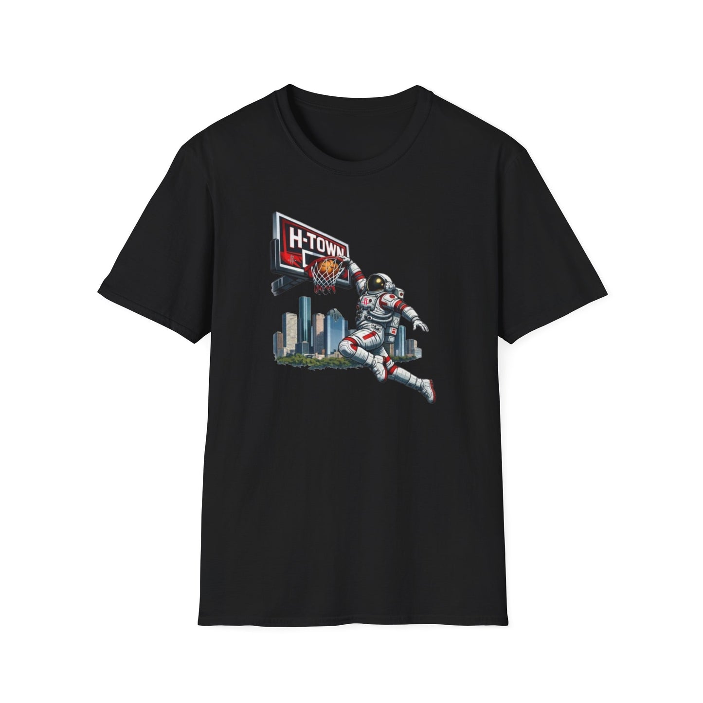 H-TOWN ROCKETS: ASTRONAUT DUNKING - Unisex Soft Style T-shirt