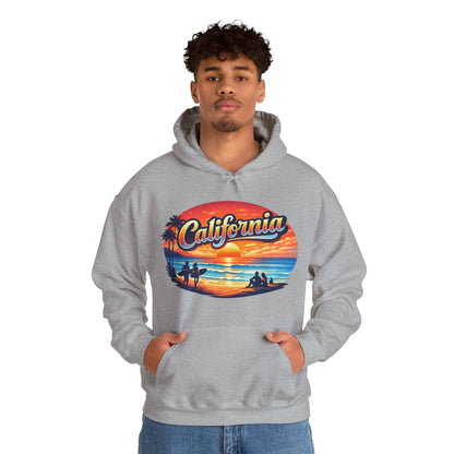 California Hoodie | Sunset Beach Coastal Graphic Unisex Pull-Over