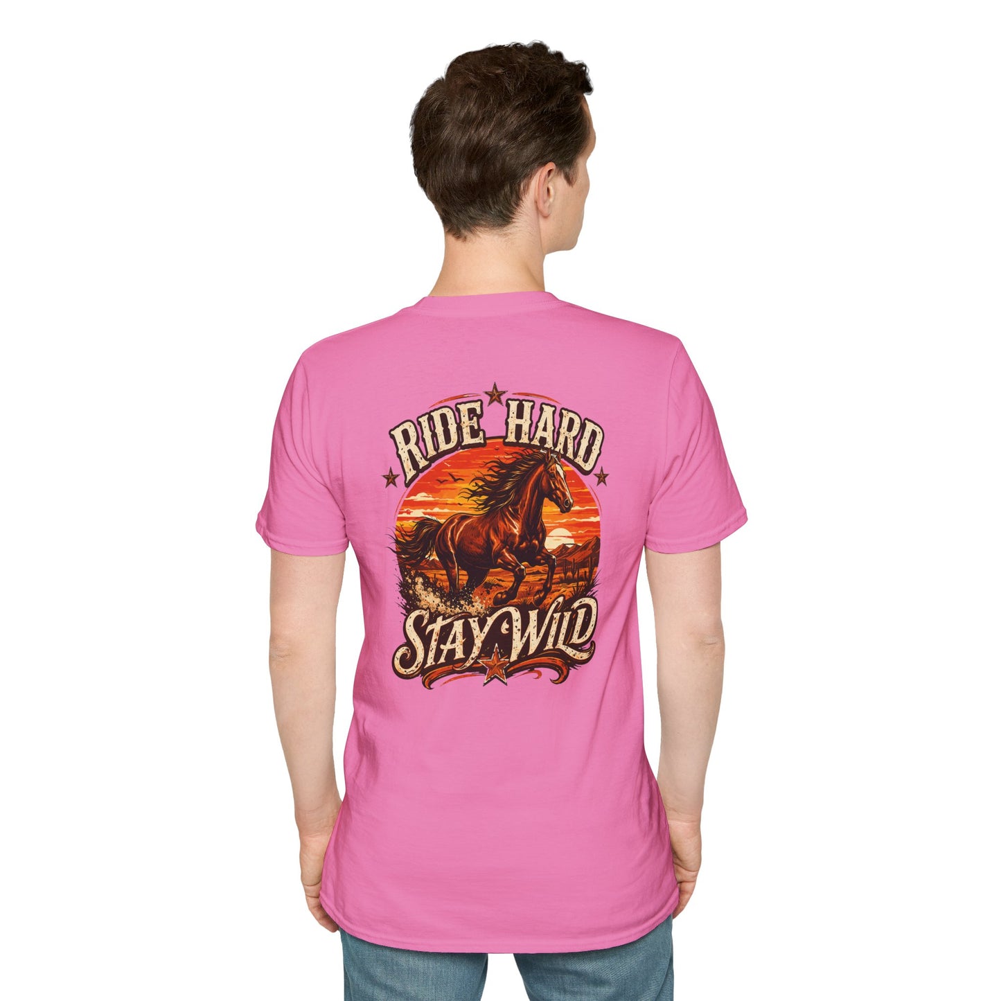 RIDE HARD-STAY WILD - (Front/Back Print ) - Unisex Soft Style T-Shirt