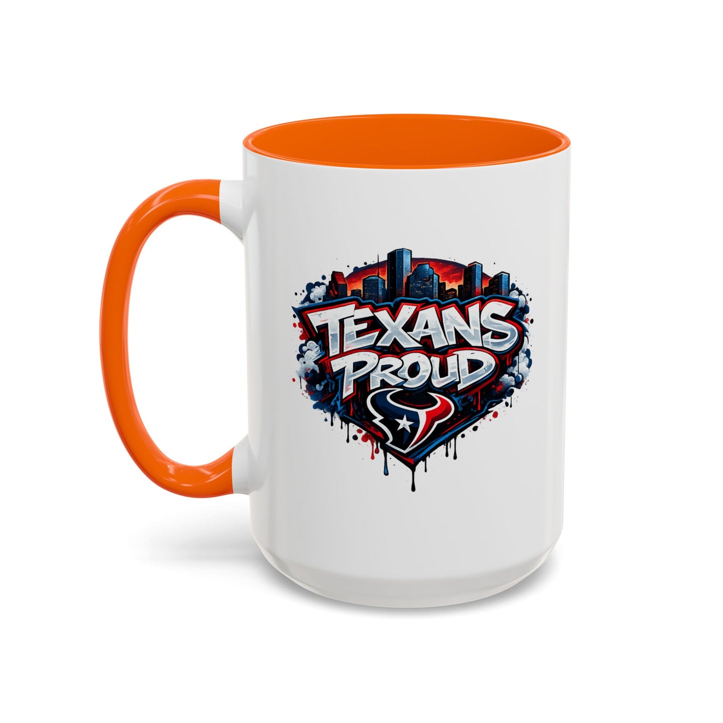 TEXANS PROUD - Accent Coffee Mug (11, 15oz)